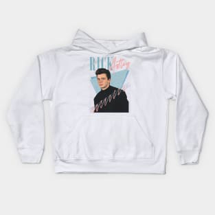 Rick Astley 80s Aesthetic Fan Design Kids Hoodie